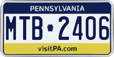PA license plate MTB2406