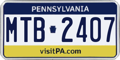 PA license plate MTB2407