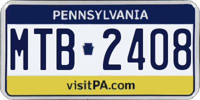 PA license plate MTB2408
