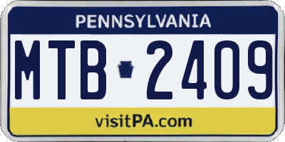 PA license plate MTB2409