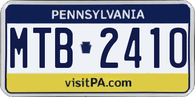 PA license plate MTB2410
