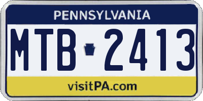 PA license plate MTB2413