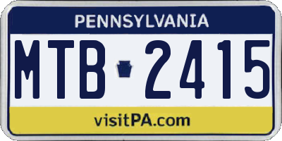 PA license plate MTB2415