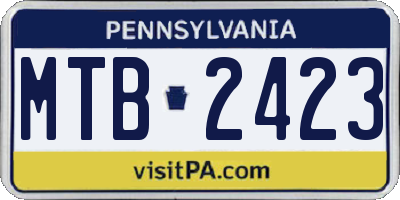 PA license plate MTB2423