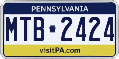 PA license plate MTB2424