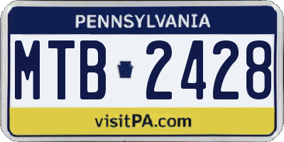 PA license plate MTB2428