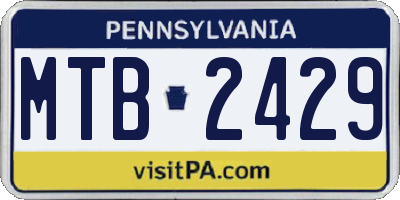 PA license plate MTB2429