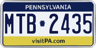 PA license plate MTB2435