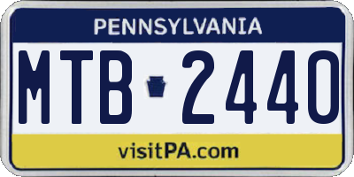 PA license plate MTB2440