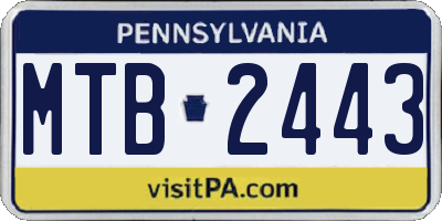 PA license plate MTB2443