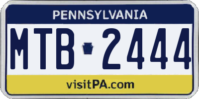 PA license plate MTB2444