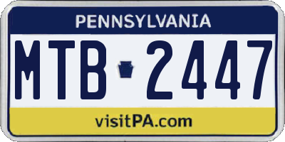 PA license plate MTB2447