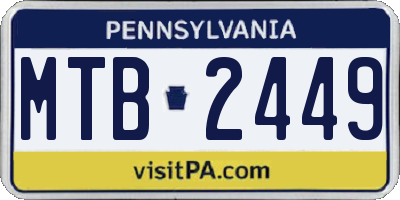 PA license plate MTB2449
