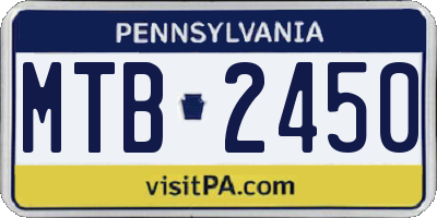 PA license plate MTB2450