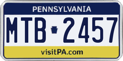 PA license plate MTB2457