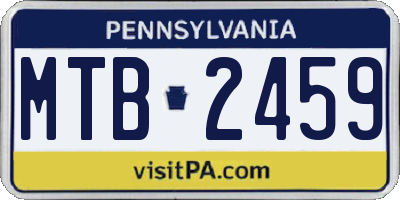 PA license plate MTB2459