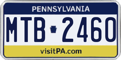 PA license plate MTB2460