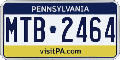 PA license plate MTB2464