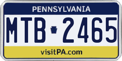 PA license plate MTB2465
