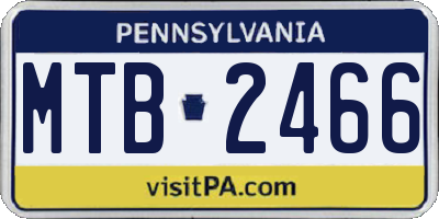 PA license plate MTB2466