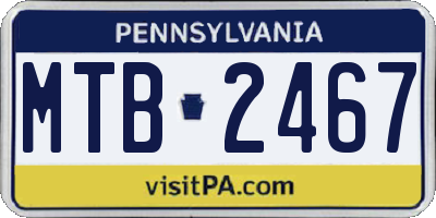 PA license plate MTB2467