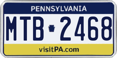 PA license plate MTB2468