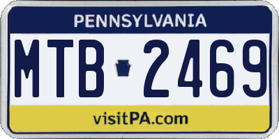 PA license plate MTB2469