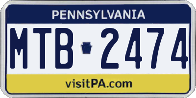 PA license plate MTB2474