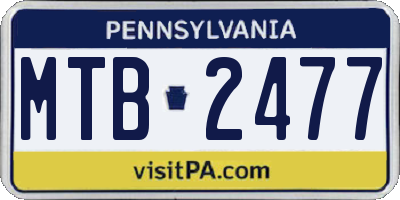 PA license plate MTB2477