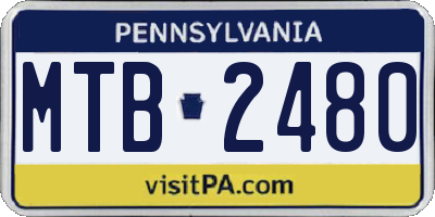 PA license plate MTB2480