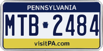 PA license plate MTB2484