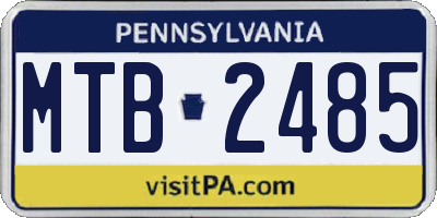 PA license plate MTB2485