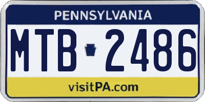 PA license plate MTB2486