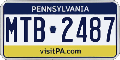 PA license plate MTB2487