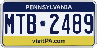 PA license plate MTB2489