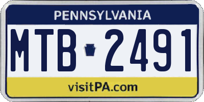 PA license plate MTB2491