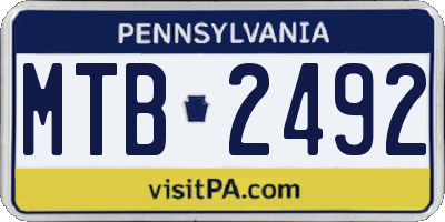 PA license plate MTB2492