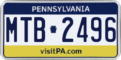 PA license plate MTB2496
