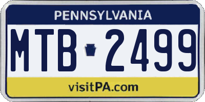 PA license plate MTB2499