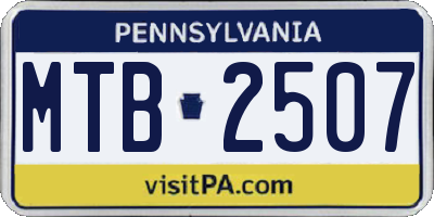 PA license plate MTB2507