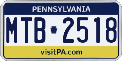 PA license plate MTB2518