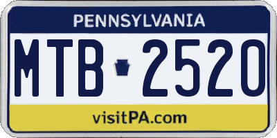 PA license plate MTB2520