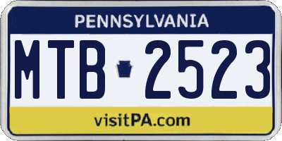 PA license plate MTB2523