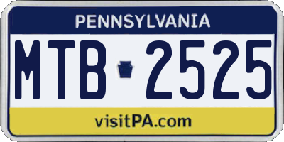 PA license plate MTB2525