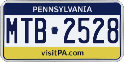 PA license plate MTB2528