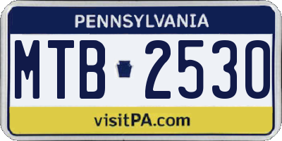 PA license plate MTB2530