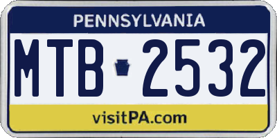 PA license plate MTB2532