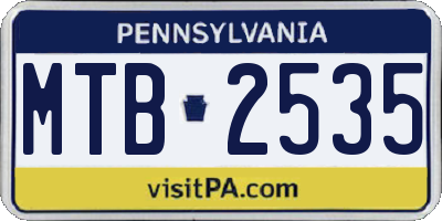 PA license plate MTB2535