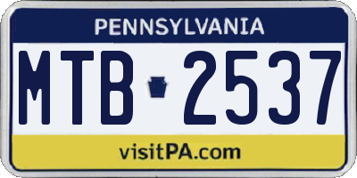 PA license plate MTB2537