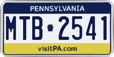 PA license plate MTB2541